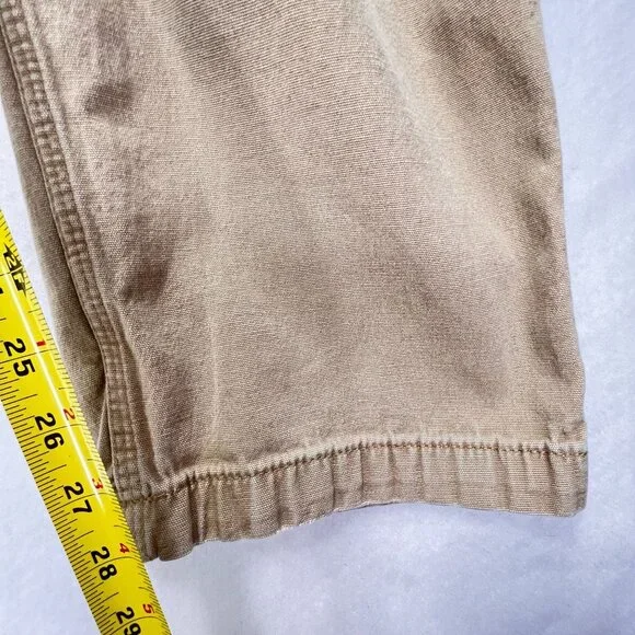 Carhartt Beige Relaxed Fit Canvas Pants Carpenter Cargo Pockets 40x30 RN 14806 - Picture 13 of 16